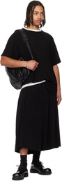 YOHJI YAMAMOTO Black Asymmetric Short Sleeve T-shirt