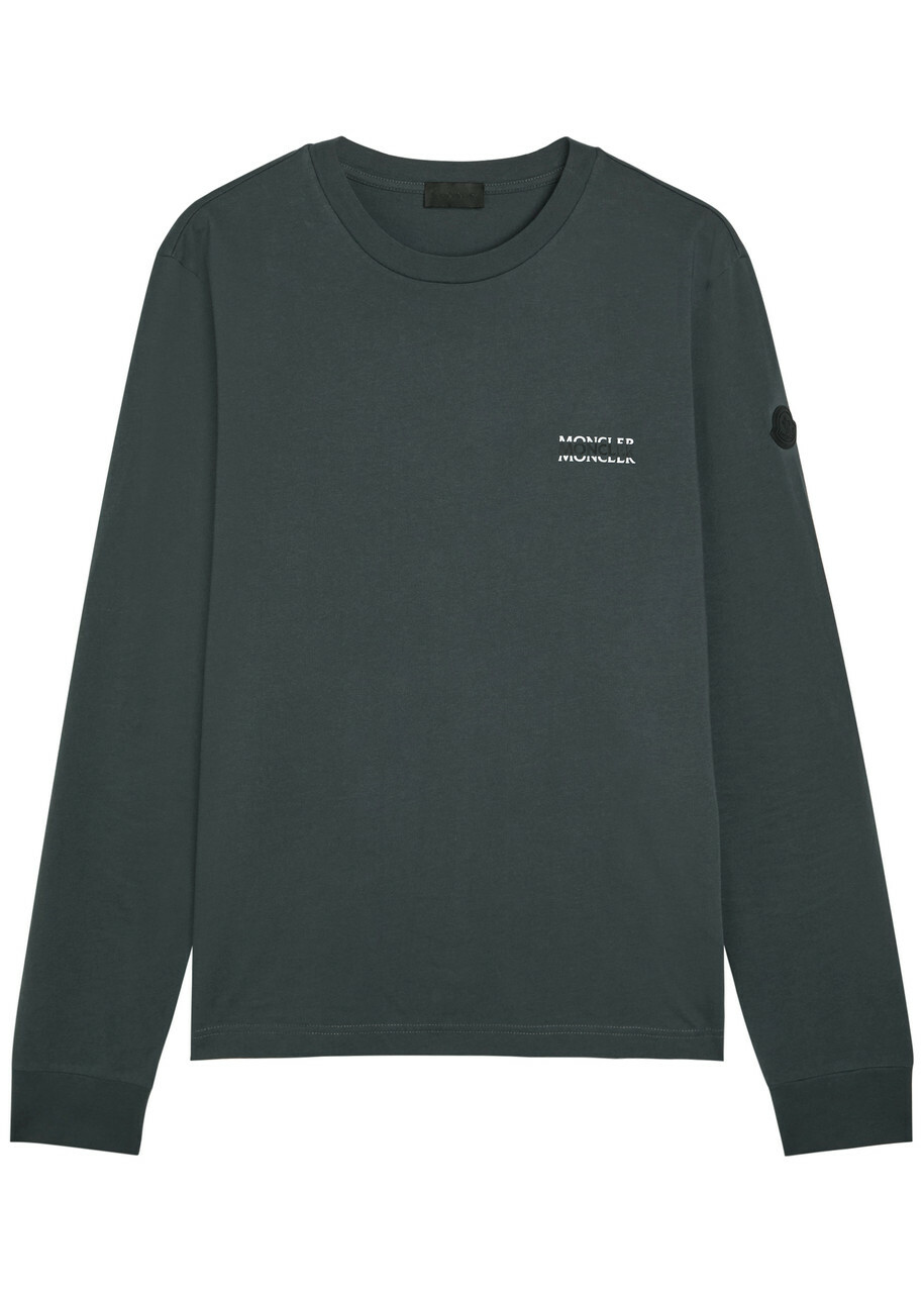 Moncler Logo Cotton T-shirt Charcoal