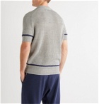 Brunello Cucinelli - Striped Linen and Cotton-Blend Polo Shirt - Gray