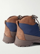 Brunello Cucinelli - Rubber and Suede-Trimmed Ripstop Lace-Up Boots - Blue