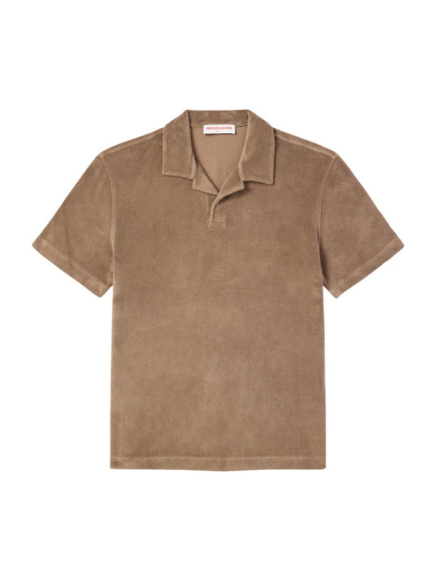 Photo: Orlebar Brown - Cotton-Terry Polo-Shirt - Brown