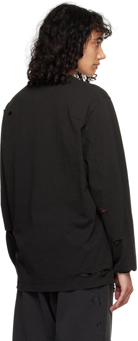 Doublet Black Destroyed Long Sleeve T-Shirt Doublet