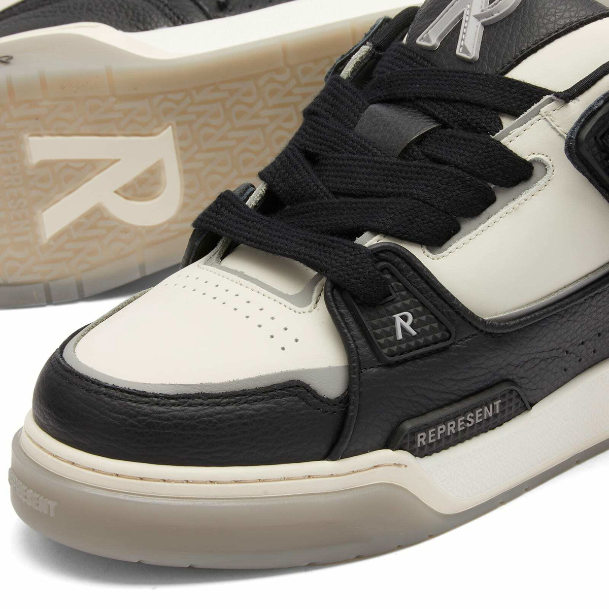 Represent Men's Studio Sneaker in Black Vintage White Represent