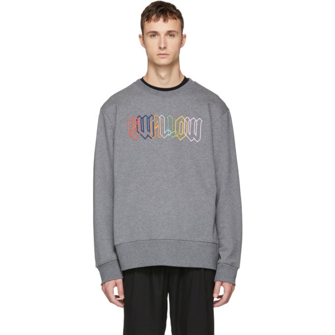 Photo: McQ Alexander McQueen Grey Embroidered Swallow Sweatshirt