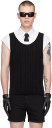 Ernest W. Baker Black Cable Knit Tank Top