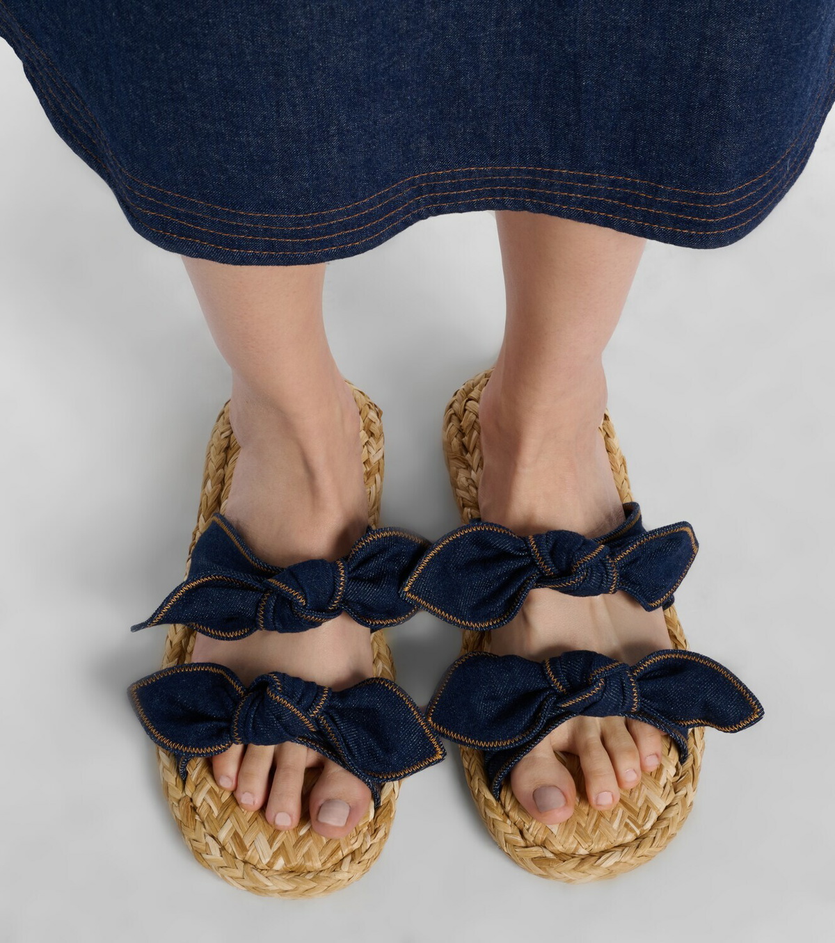 Zimmermann Carousel denim espadrille slides