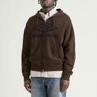 Umbro Men's Washed Zip Through Hoodie in Demitasse/Black