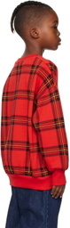 Mini Rodini Kids Red Check Sweatshirt