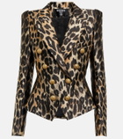 Balmain Leopard-jacquard blazer