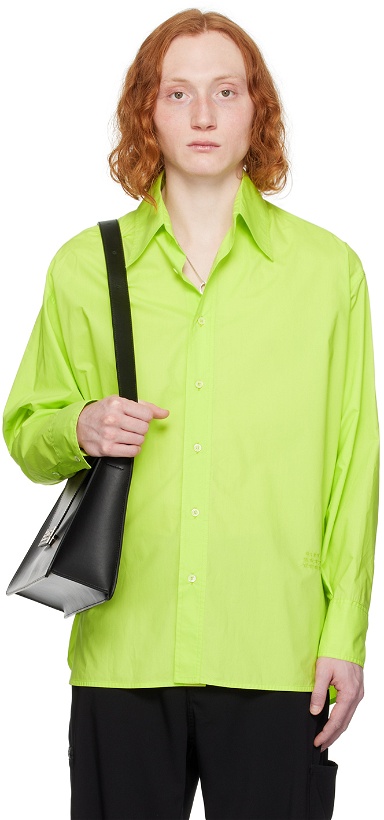 Photo: MM6 Maison Margiela Green Buttoned Shirt