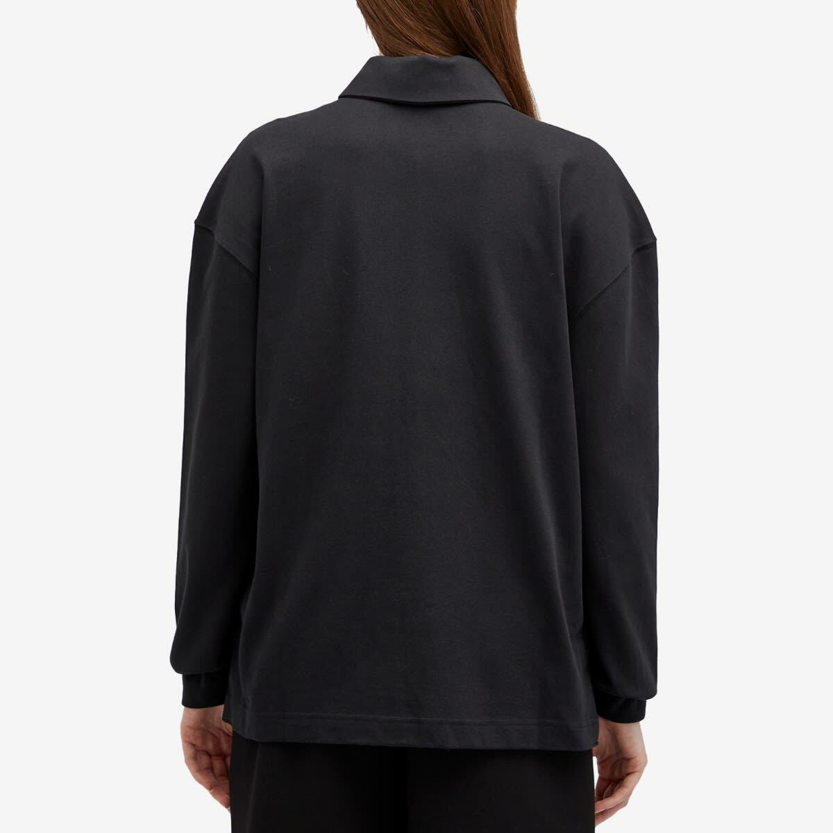 Nike Women's Essential Oversized Long-Sleeve Polo in Black