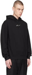 Hugo Black Relaxed-Fit Hoodie