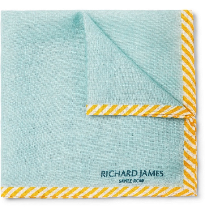 Photo: Richard James - Wool and Silk-Blend Pocket Square - Green