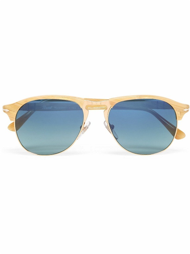 Photo: Persol - Aviator-Style Acetate and Gold-Tone Polarised Sunglasses