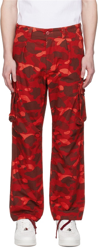 Photo: BAPE Red Color Camo Cargo Pants