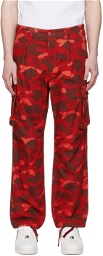 BAPE Red Color Camo Cargo Pants