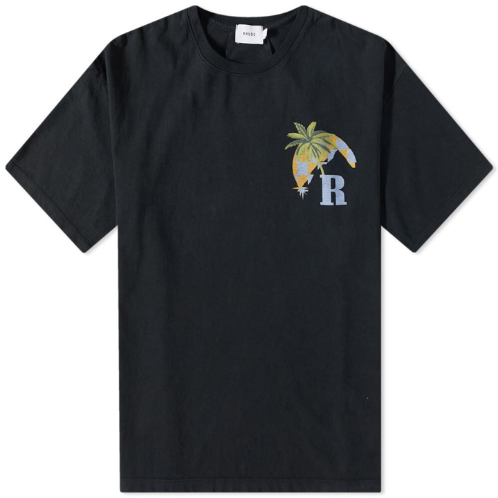 Photo: Rhude Men's Moonlight Tropics Logo T-Shirt in Vtg Black