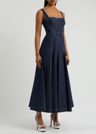 Huishan Zhang Keya Denim Maxi Dress Blue