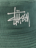 Stussy - Logo-Embroidered Cotton-Gauze Bucket Hat - Blue