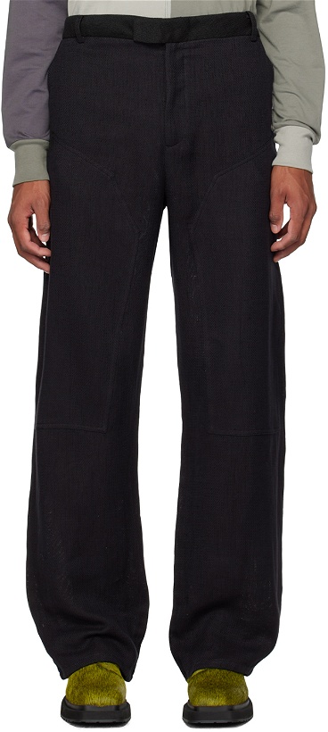 Photo: Eckhaus Latta Black Relaxed-Fit Trousers