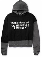 Liberal Youth Ministry - Oversized Layered Logo-Print Cotton-Jersey Hoodie - Black
