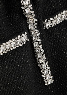 Self-portrait Crystal-embellished Cotton-blend Mini Dress Black
