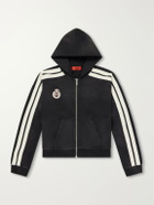 424 - Academy Logo-Appliquéd Cotton-Jersey Zip-Up Hoodie - Black