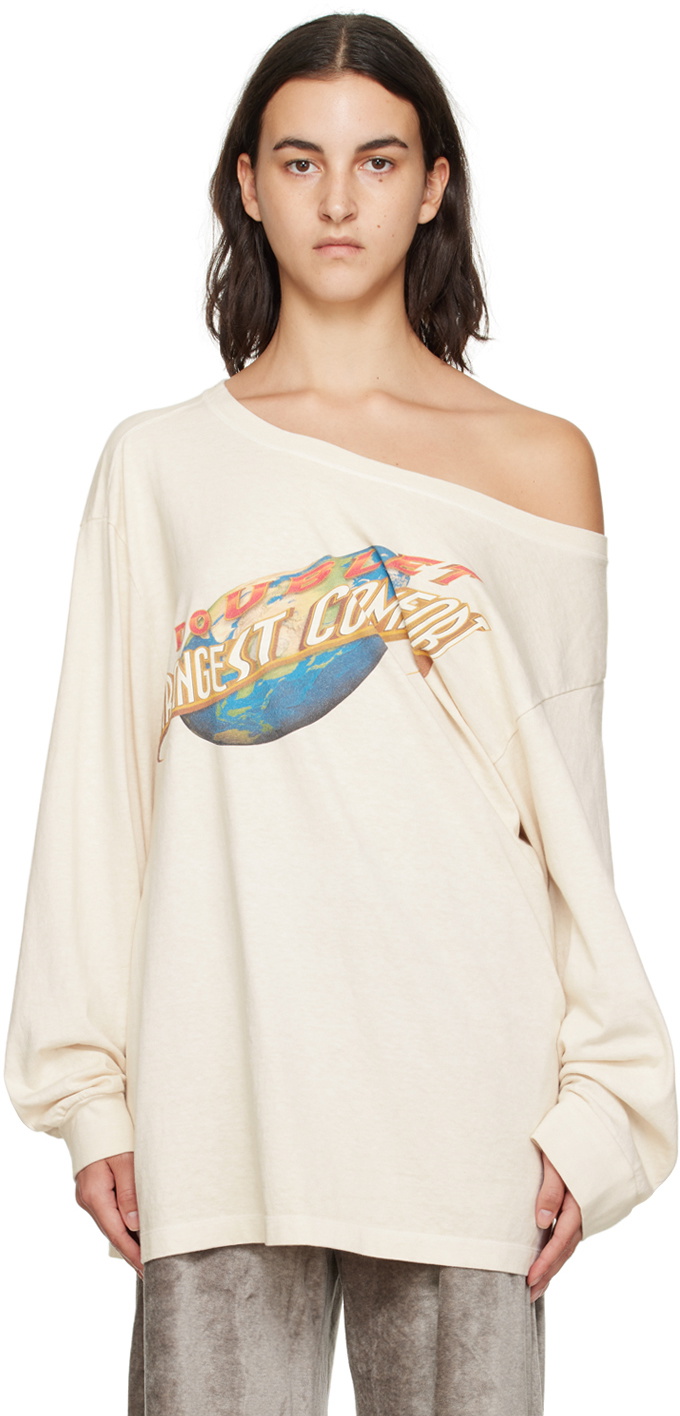 Doublet Off-White Half Loose Long Sleeve T-Shirt Doublet