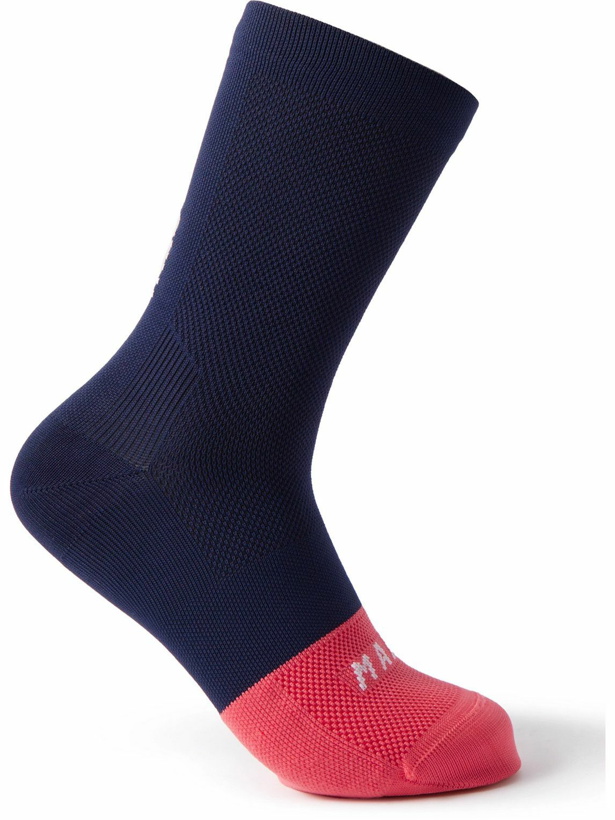 Photo: MAAP - Division Colour-Block Stretch-Knit Cycling Socks - Blue