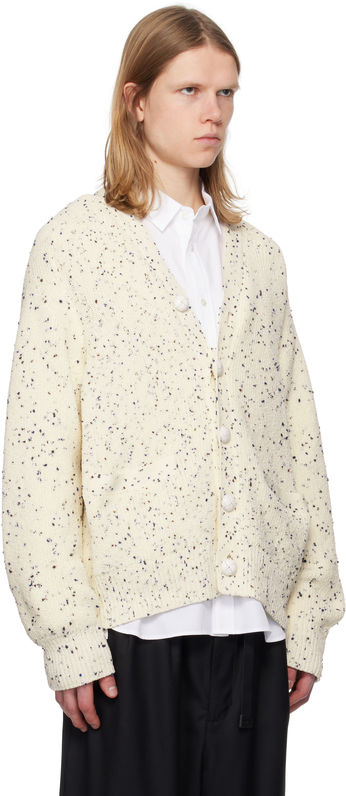 トップス sacai Chiffon Mix Wool Knit Cardigan sacai / サカイ | 2023AW | Chiffon Mix Wool Knit Cardigan