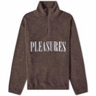 PLEASURES Men's Searching Quarter Zip Sherpa Sweat in Purple