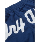 Human Made - Logo-Embroidered Printed Cotton-Twill Drawstring Shorts - Blue