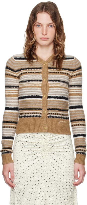 Photo: GANNI Brown Striped Cardigan