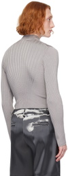 Mugler Gray Sculpting Sweater