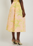 Erdem Floral-print Woven Midi Skirt Light Pink