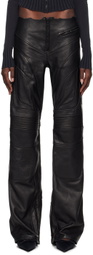 Balenciaga Black Low Waist Biker Leather Pants