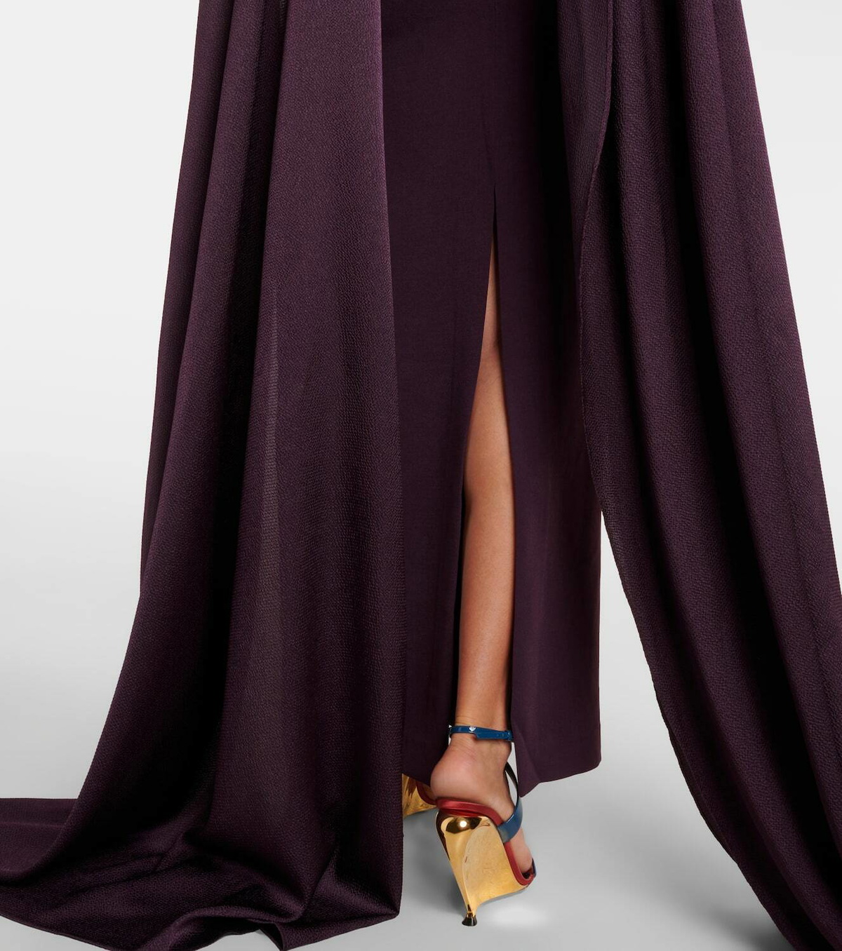 Solace London Ophelia cape-detail halterneck gown