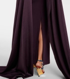 Solace London Ophelia cape-detail halterneck gown