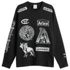Champion Men's x Aries Sponsor Long Sleeve T-Shirt in Black