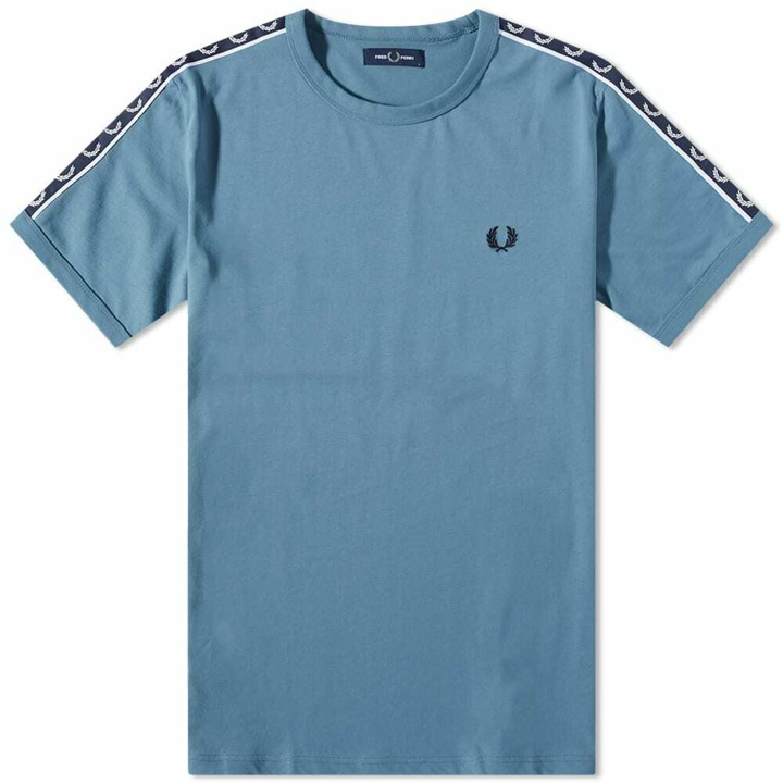 Photo: Fred Perry Men's Contrast Ringer T-Shirt in Ash Blue/Navy