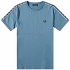 Fred Perry Men's Contrast Ringer T-Shirt in Ash Blue/Navy