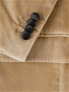 Boglioli - Shawl-Collar Satin-Trimmed Cotton and Silk-Blend Velvet Tuxedo Jacket - Brown