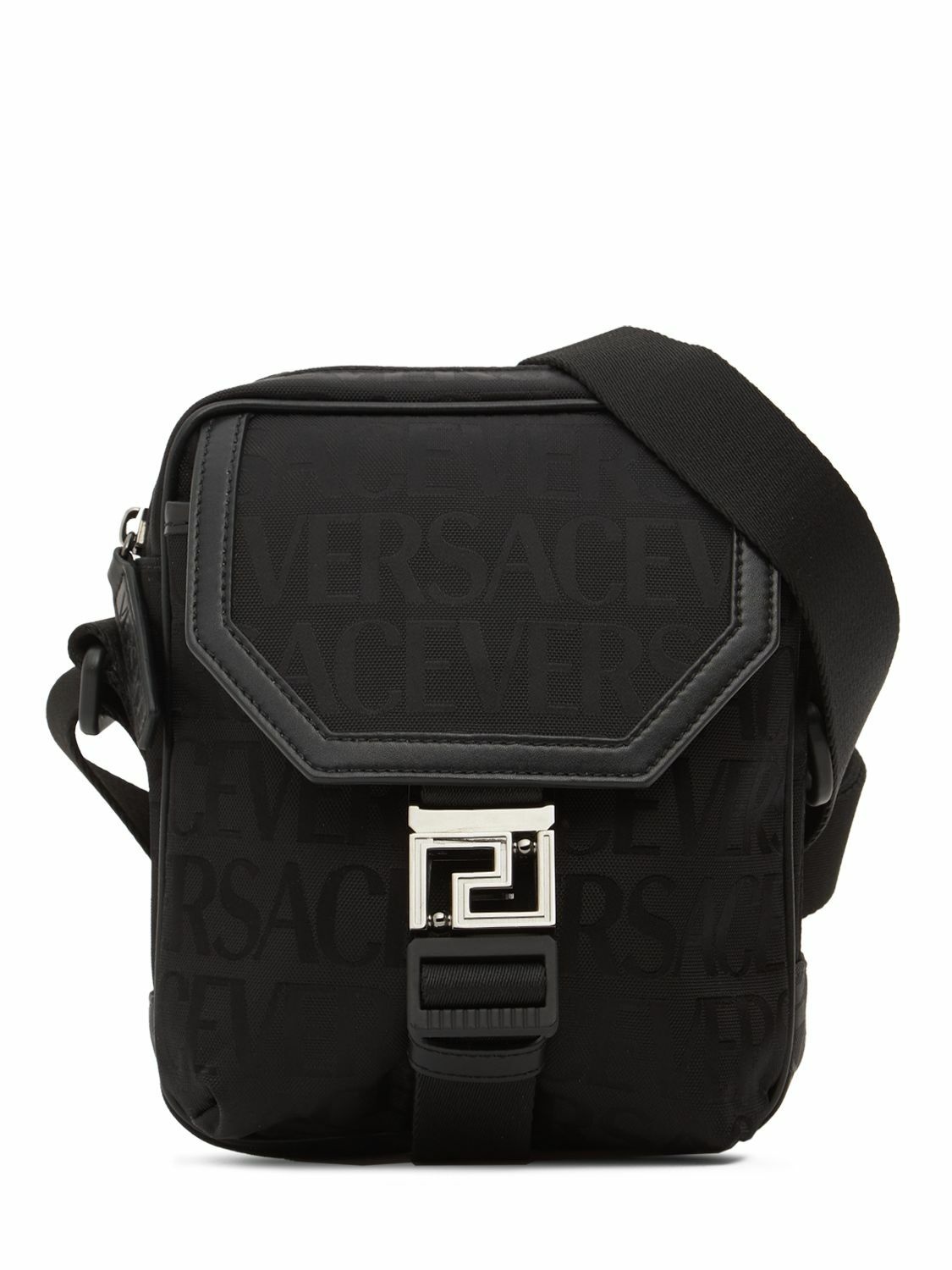 Photo: VERSACE - Logo Jacquard Nylon Messenger Bag