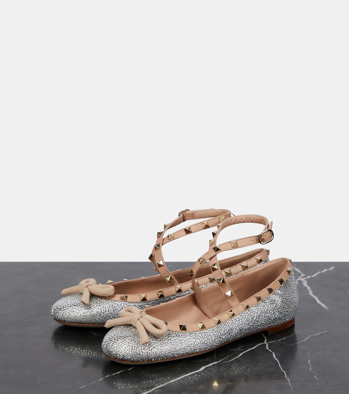 Valentino Garavani Rockstud embellished ballet flats