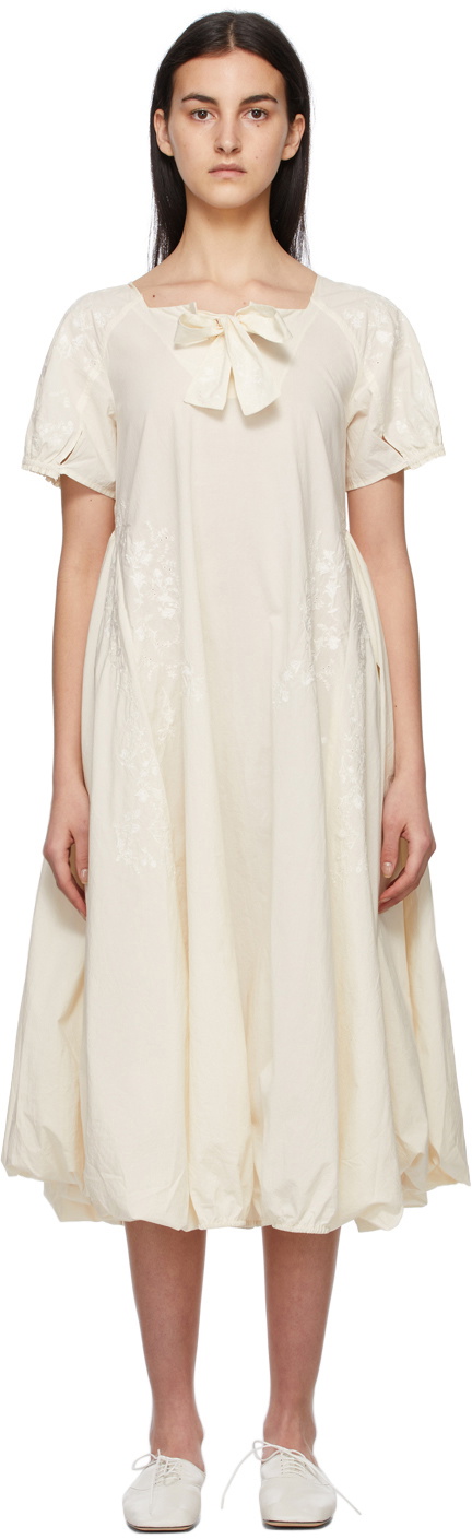 Renli Su Off-White Embroidered Rosa Dress Renli Su