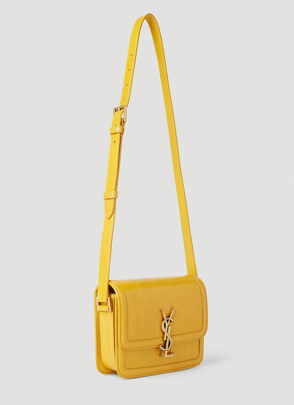Saint Laurent Loulou Toy Logo Plaque Shoulder Bag In Yellow