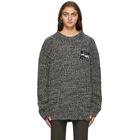 Raf Simons Black and White Wool Rib Knit Sweater