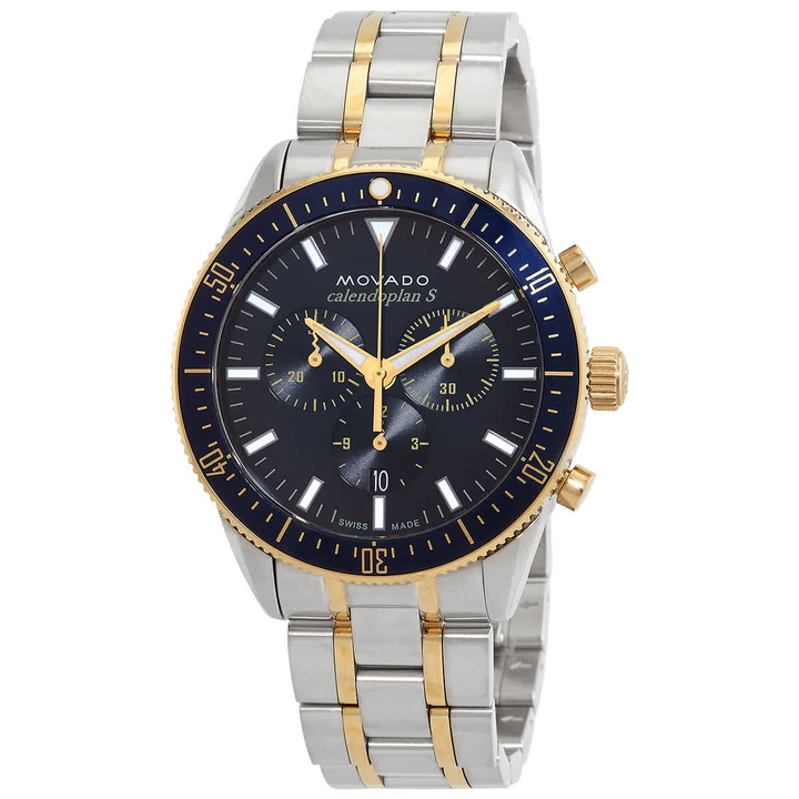Photo: Movado Heritage Chronograph Quartz Blue Dial Mens Watch 3650126