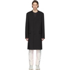 Maison Margiela Black Twill Mid-Length Coat
