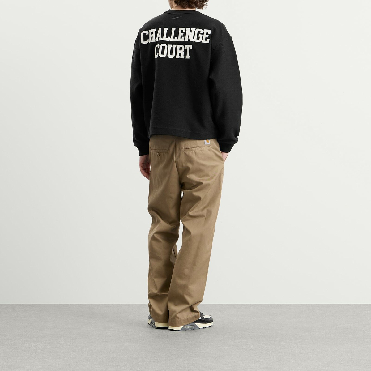 Nike Men's Club Rules Fleece Crew Sweatshirt in Black/Sail